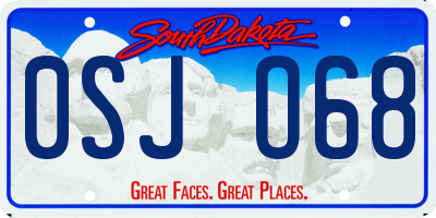 SD license plate 0SJO68