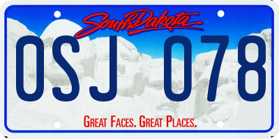 SD license plate 0SJO78