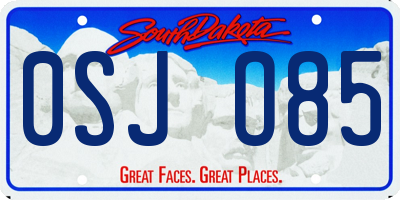 SD license plate 0SJO85