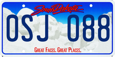 SD license plate 0SJO88