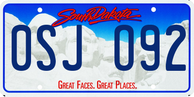 SD license plate 0SJO92