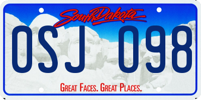 SD license plate 0SJO98