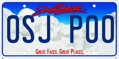 SD license plate 0SJP00