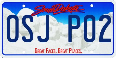SD license plate 0SJP02