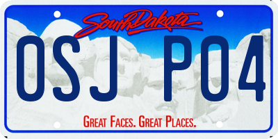 SD license plate 0SJP04