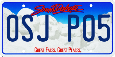 SD license plate 0SJP05