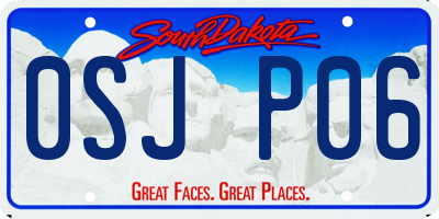 SD license plate 0SJP06