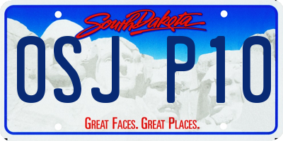 SD license plate 0SJP10