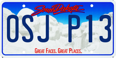 SD license plate 0SJP13