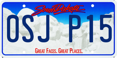 SD license plate 0SJP15
