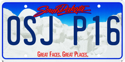 SD license plate 0SJP16