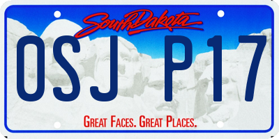 SD license plate 0SJP17
