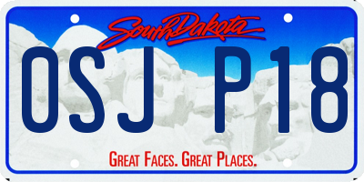 SD license plate 0SJP18