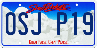 SD license plate 0SJP19