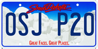 SD license plate 0SJP20