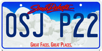 SD license plate 0SJP22
