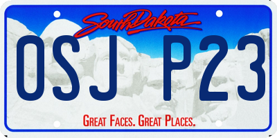 SD license plate 0SJP23