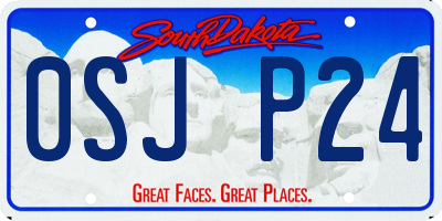 SD license plate 0SJP24