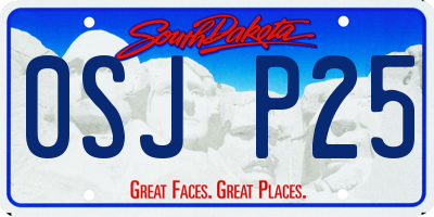 SD license plate 0SJP25