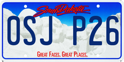 SD license plate 0SJP26
