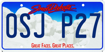 SD license plate 0SJP27