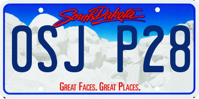 SD license plate 0SJP28