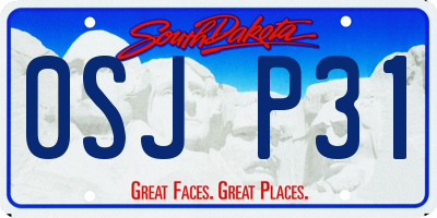 SD license plate 0SJP31