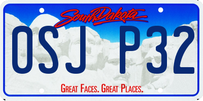 SD license plate 0SJP32