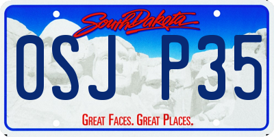SD license plate 0SJP35