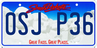 SD license plate 0SJP36