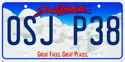 SD license plate 0SJP38