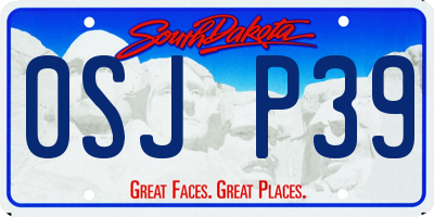 SD license plate 0SJP39