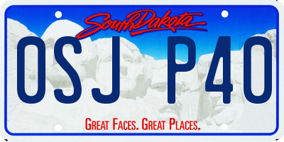 SD license plate 0SJP40