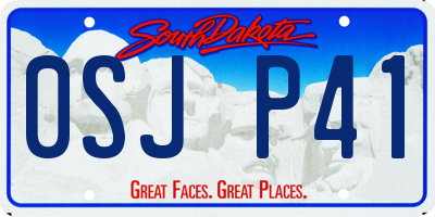 SD license plate 0SJP41
