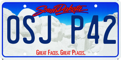 SD license plate 0SJP42