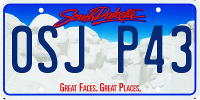 SD license plate 0SJP43