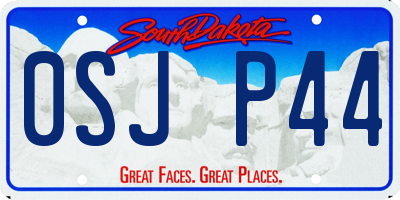 SD license plate 0SJP44