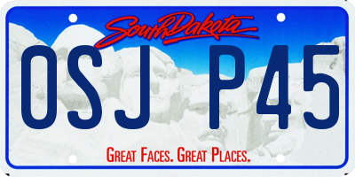 SD license plate 0SJP45
