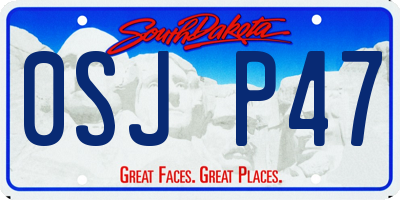 SD license plate 0SJP47