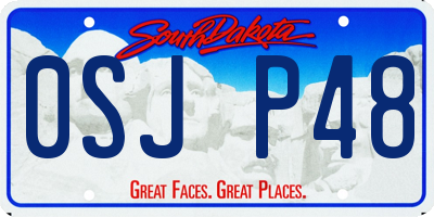 SD license plate 0SJP48