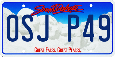 SD license plate 0SJP49