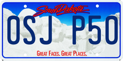 SD license plate 0SJP50