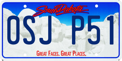 SD license plate 0SJP51