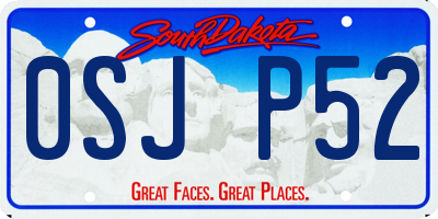 SD license plate 0SJP52
