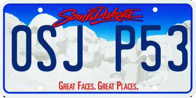 SD license plate 0SJP53