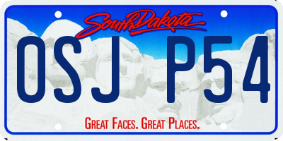 SD license plate 0SJP54