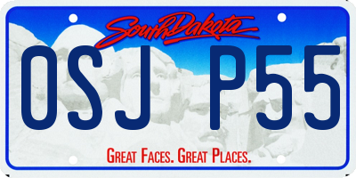 SD license plate 0SJP55