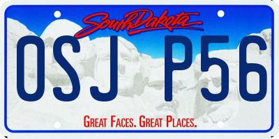 SD license plate 0SJP56
