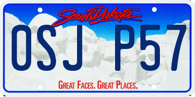 SD license plate 0SJP57