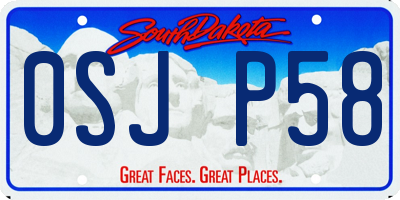 SD license plate 0SJP58
